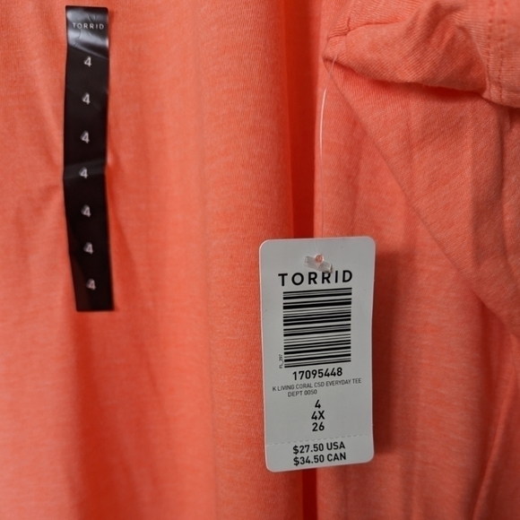 Torrid everyday tee coral size 4X NWT - Picture 5 of 8